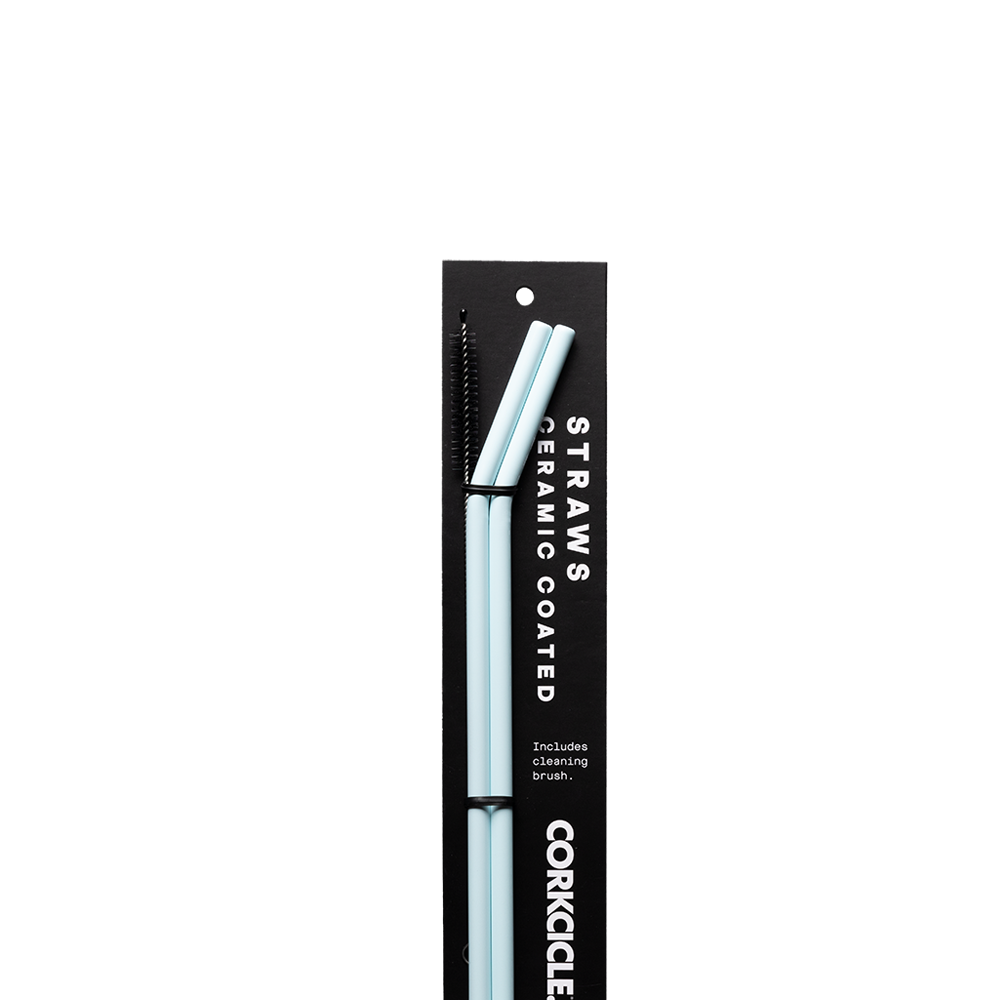 Ceramic Coated Straw Set - Easy Modern Ready Fit - Straw Set / Ceramic Powder Blue